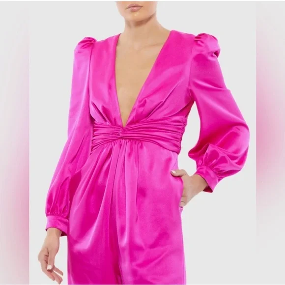 Mac Duggal Vibrant Fuchsia Jumpsuit Size 4 Style # A2647 - Picture 2 of 7